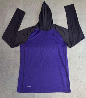 Nike Dri-Fit Touch Men's Medium Purple & Black Striped Lightweight Pullover Hood
